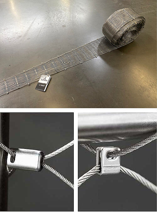 Filet de maille flexible de câble métallique d'acier inoxydable